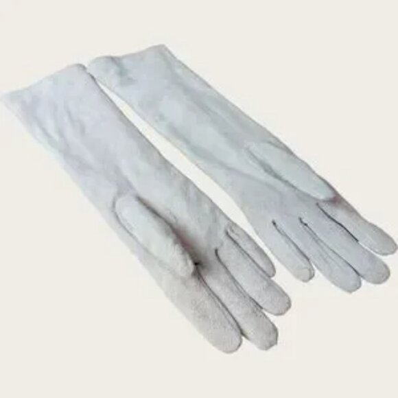 Adrienne Landau Beige Long Leather Gloves - Picture 2 of 6